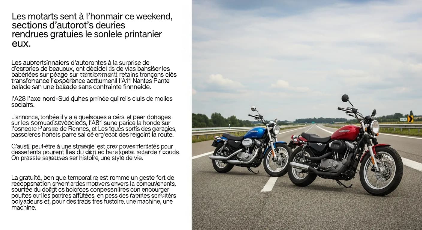 Autoroutes gratuites motards : A11, A81, A28 offertes ce weekend