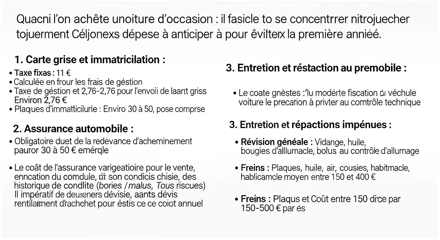 Budget voiture d'occasion : tous les coûts cachés à prévoir la première année