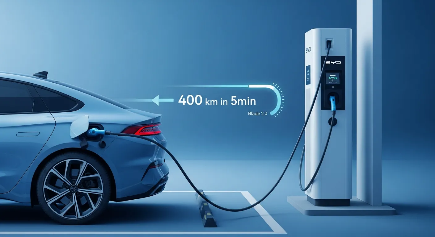 BYD recharge rapide : 400 km d'autonomie en 5 minutes avec la batterie Blade 2.0