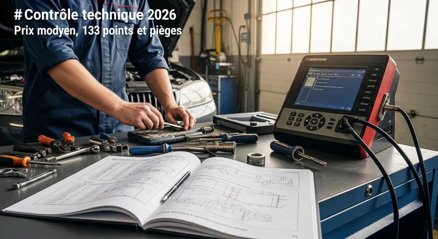 Contrôle technique 2026 : prix moyen, 133 points et pièges