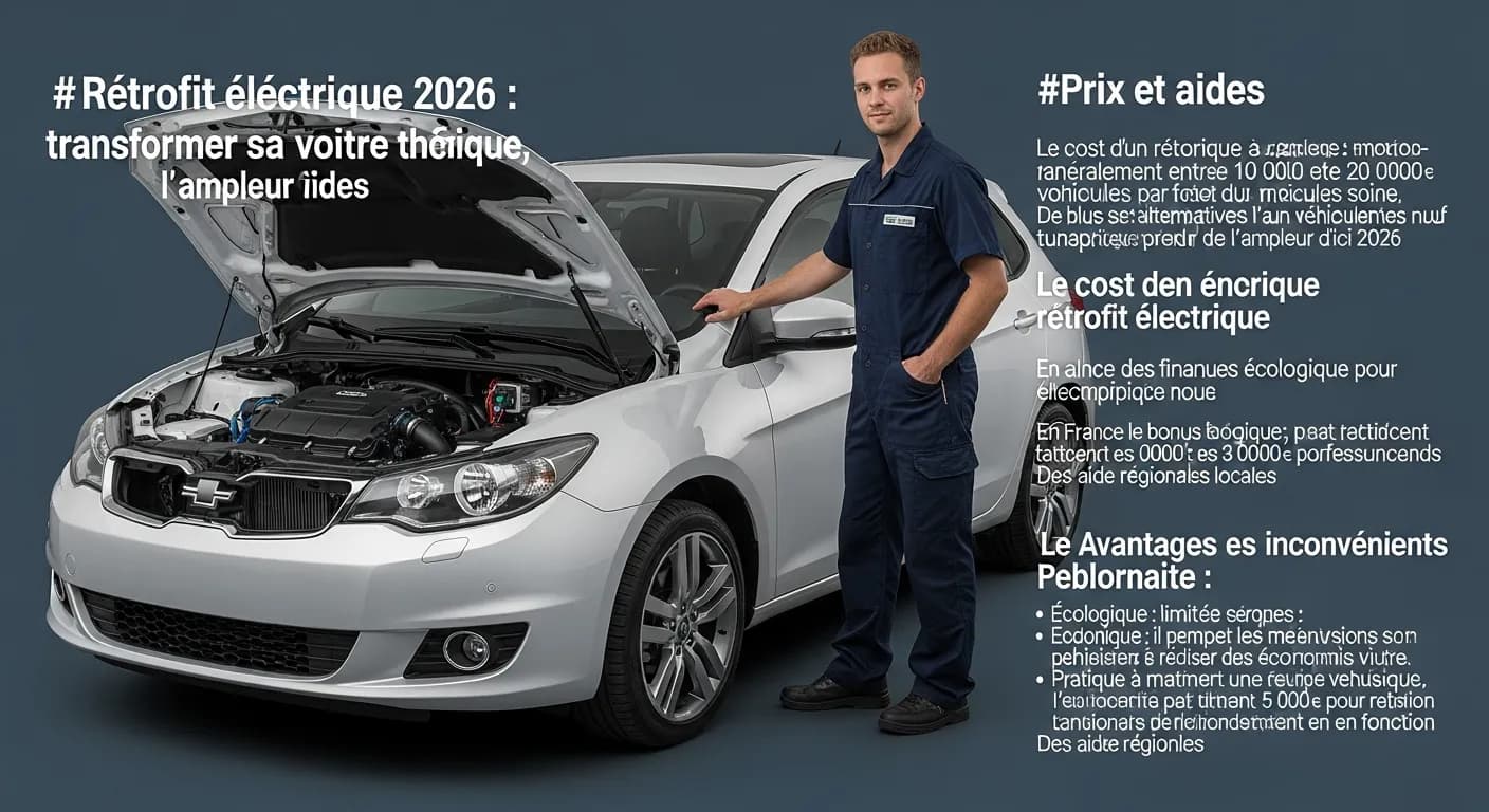 Rétrofit électrique 2026 : transformer sa voiture thermique, prix et aides